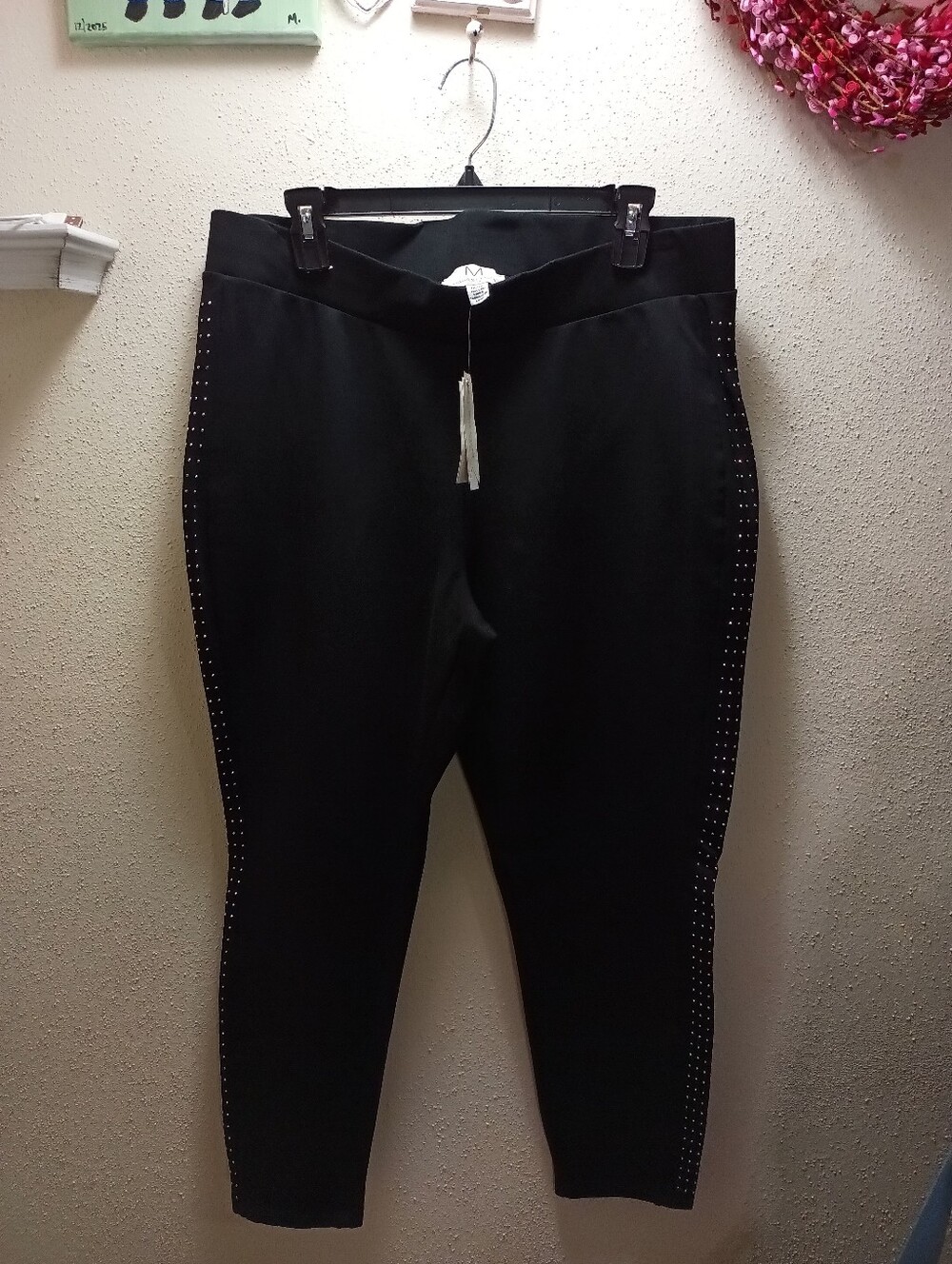 Magaschoni Women's Studded Stretch Pants Size 1X NWT Waist=18